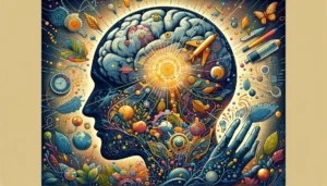 Brain Health -- Create a wide-aspect, detailed, and vivid illustration for a book cover titled 'Unleash Your Brain's Potential The Essential Guide to a Healthier, Sm2 Brain Health -- Create a wide-aspect, detailed, and vivid illustration for a book cover titled 'Unleash Your Brain's Potential The Essential Guide to a Healthier, Sm2